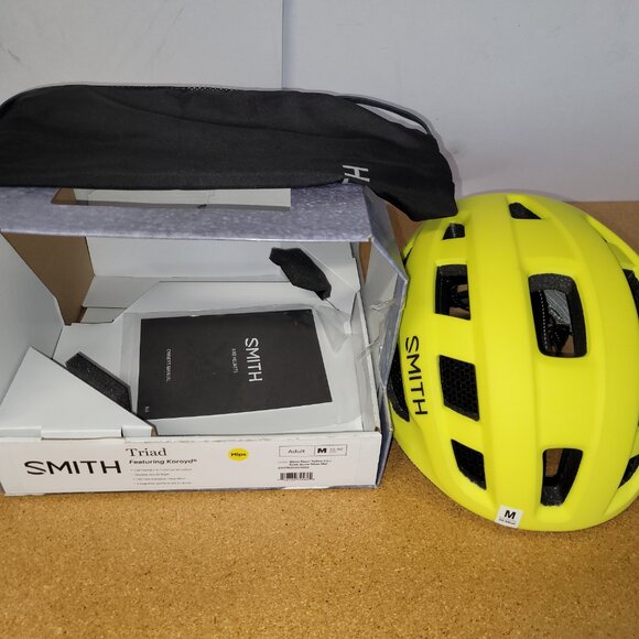 Smith Triad MIPS Road Helmet Medium 55-59cm Matte Neon Yellow Viz- New $200 - Picture 4 of 10